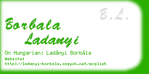 borbala ladanyi business card